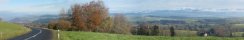 Swiss french countryside with the Alps