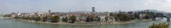 Rhein river in Basel from Mnsterplatz (Switzerland)