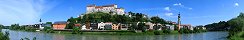 Burghausen at the River Salzach (Bavaria, Germany)