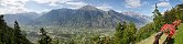 View from La Pleyeux above Saxon (Canton of Valais, Switzerland)