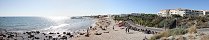 Cap d'Agde sea and beach at sundown (Languedoc Roussillon, France)