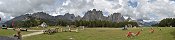 Vajolet Towers and Mount Larsech from Ciampedie (Dolomites, Belluno, Italy)